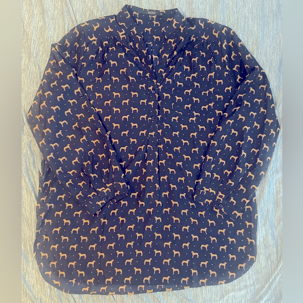 EUC Modcloth Palm Breeze-ly Tunic Blouse